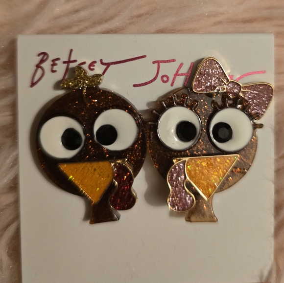 Betsey Johnson Turkey stud post earrings! NWT! - Picture 8 of 9